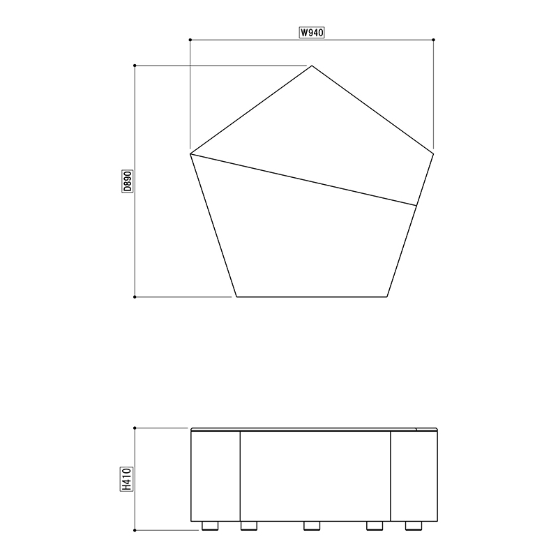アゴラ スツールT左 _図面