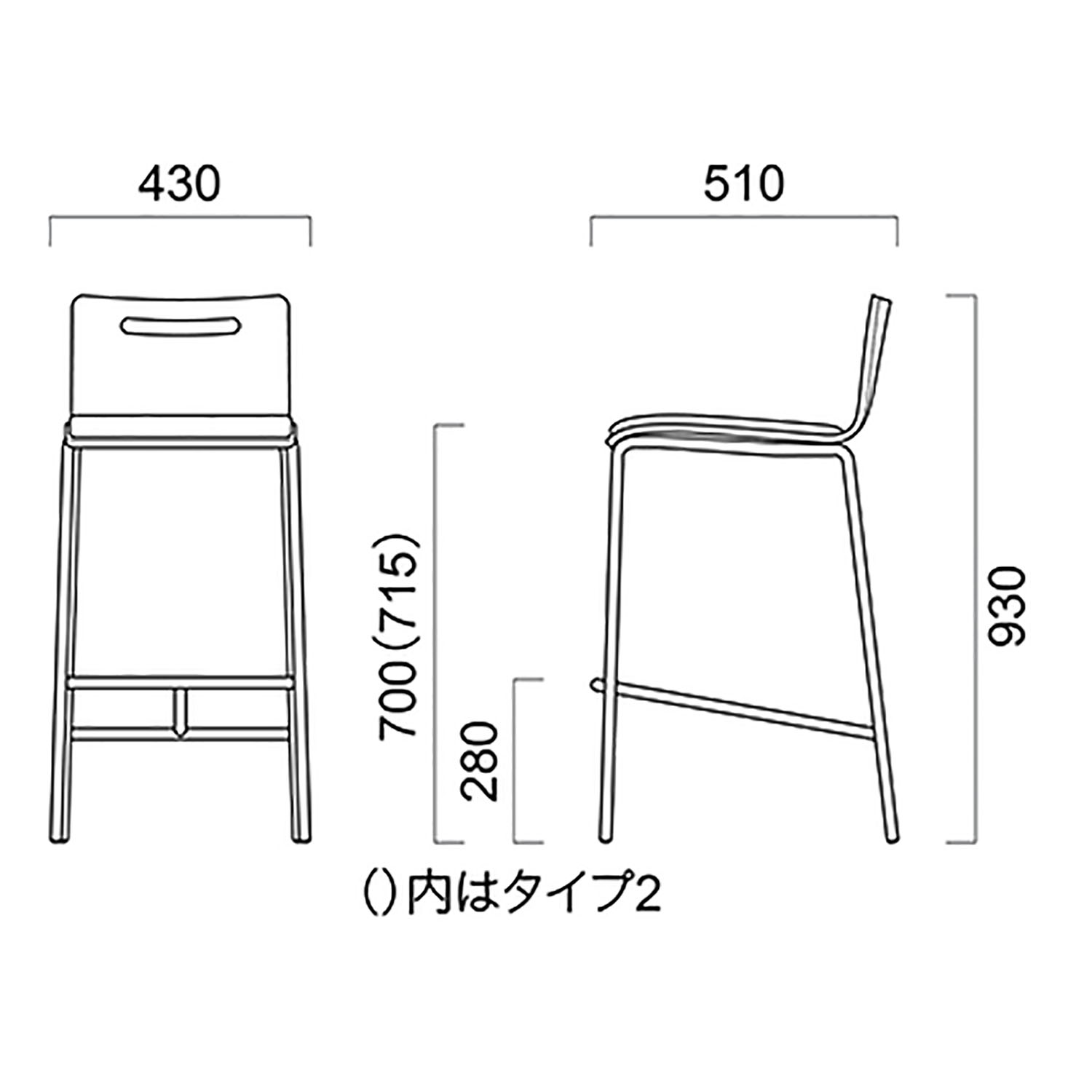 キーノカウンター 木目 張座 _図面