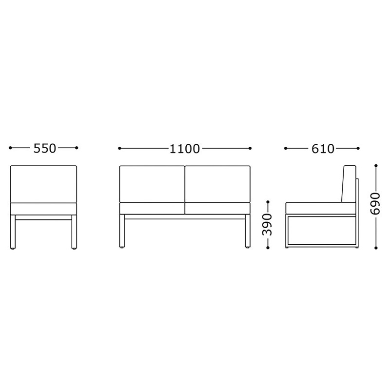 クレモアL(肘なし)(別張品) _図面