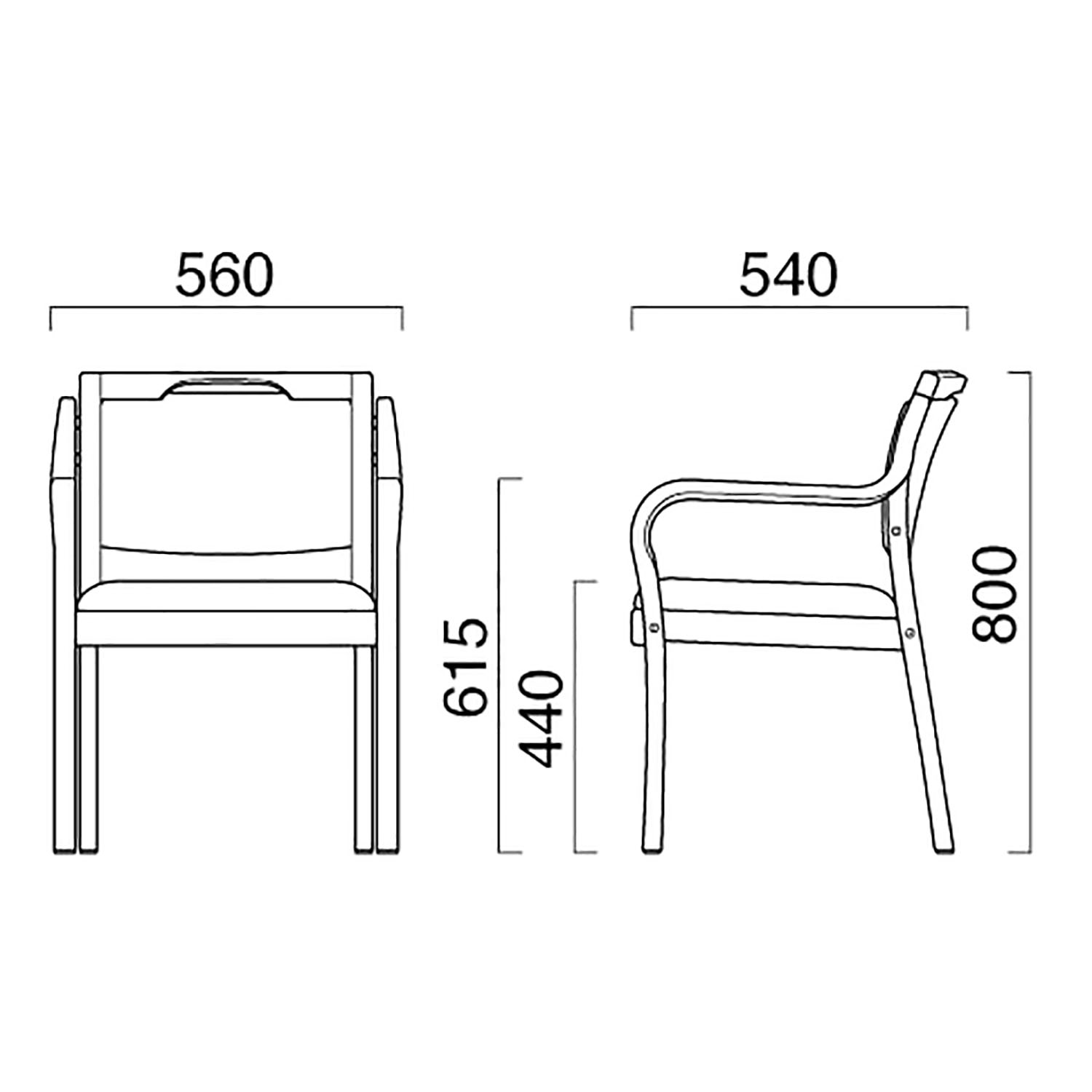 アロエW 肘付 _図面