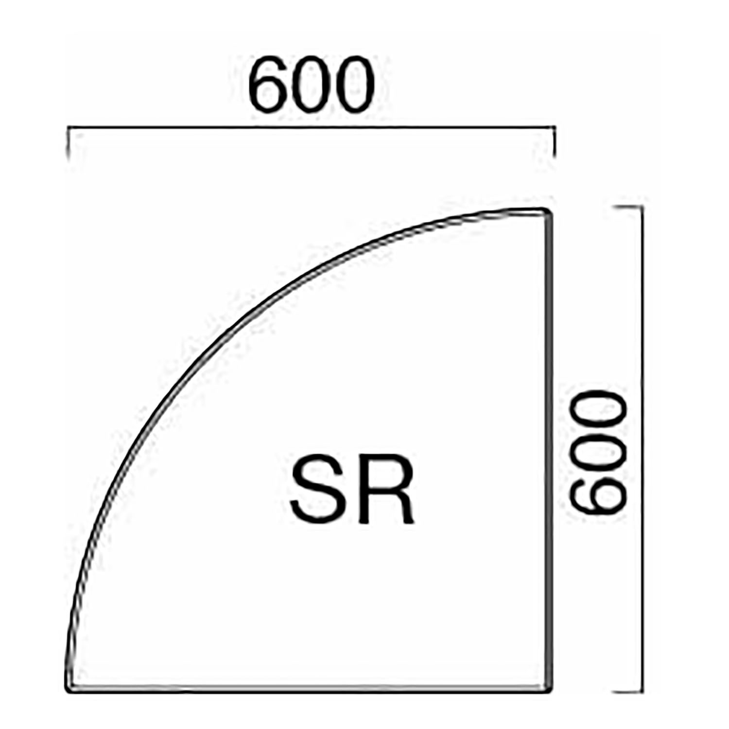 ウィーブSR コーナースツール(1/4円) _図面