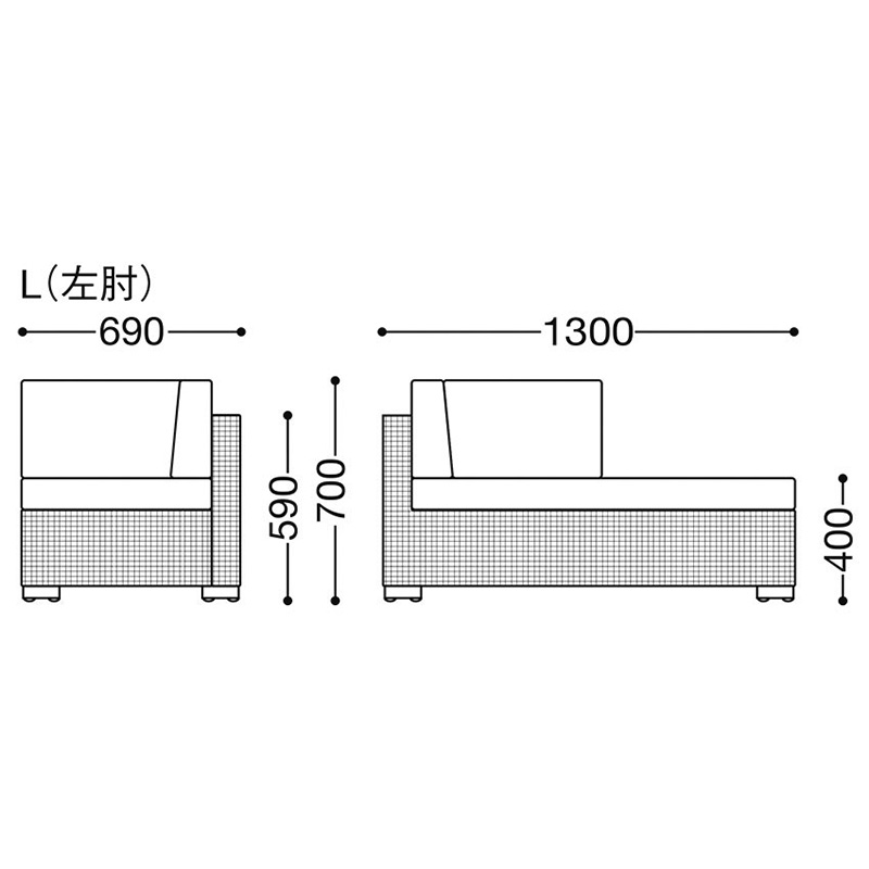 ロードス カウチL(屋外対応別張品) _図面