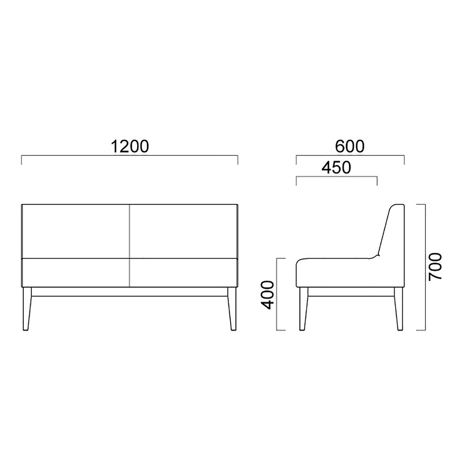 コルプスAM 背付W1200 A:木脚 _図面