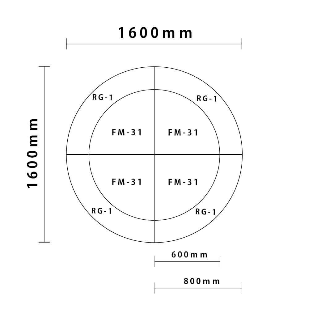 リスシリーズ サークルタイプ 外径1600mm図面