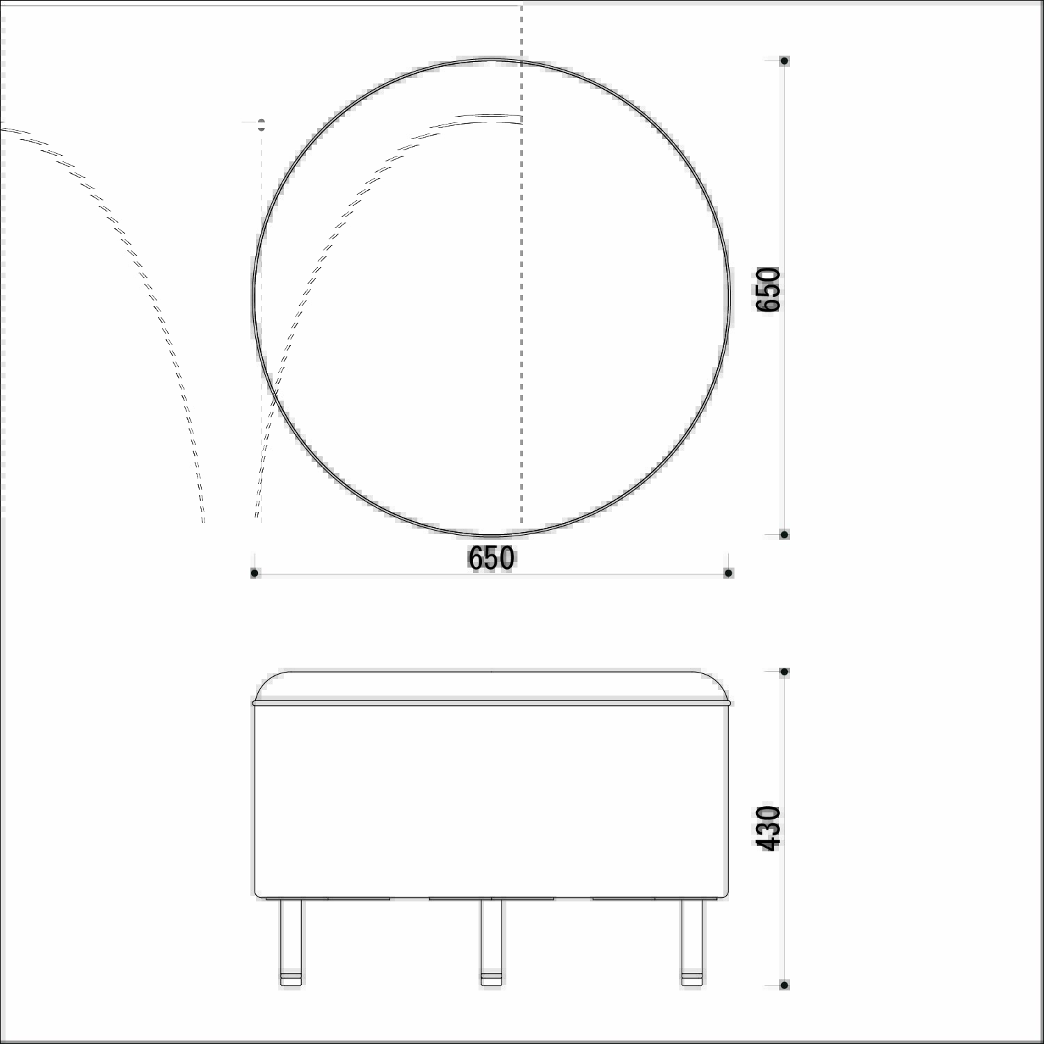 ノビルタ スツール φ650図面