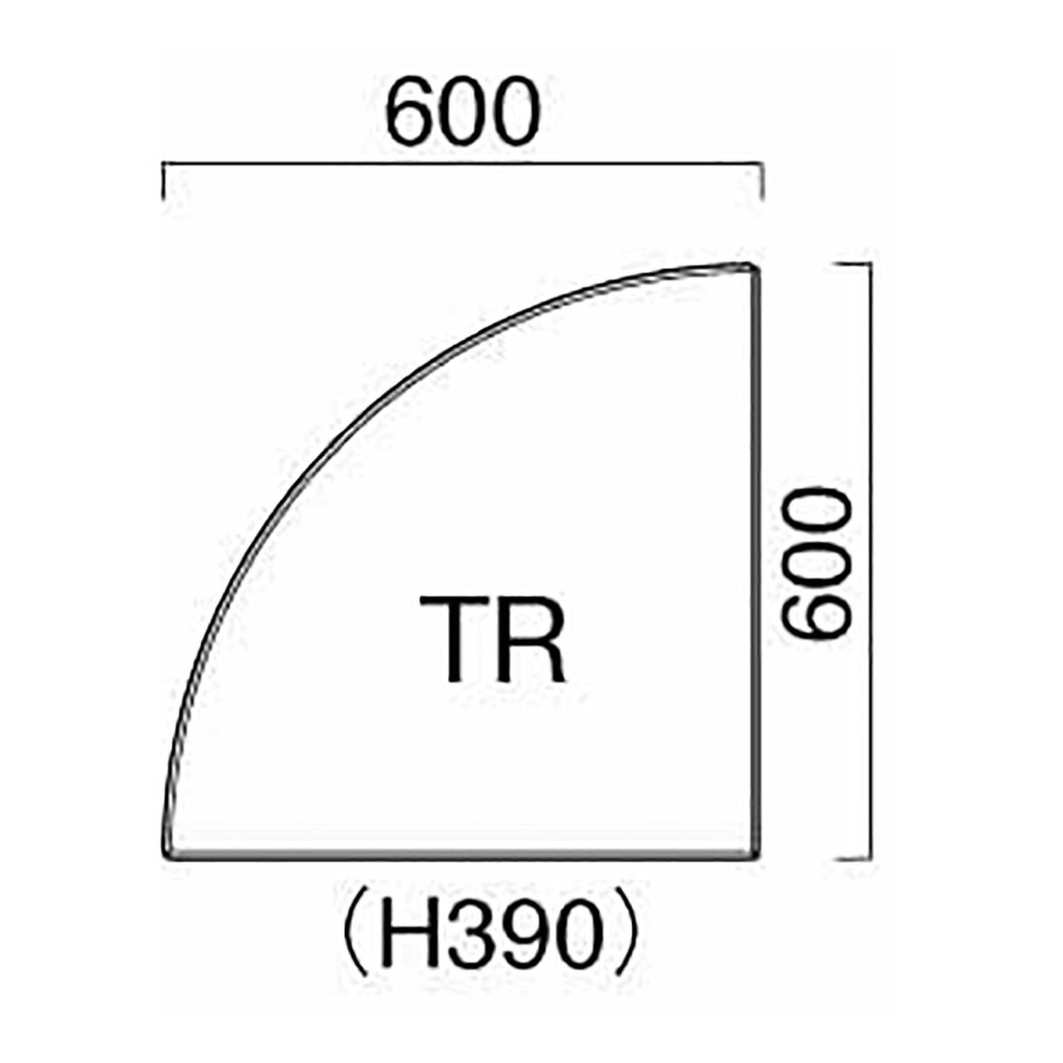 ウィーブTr コーナーテーブル(1/4円) _図面