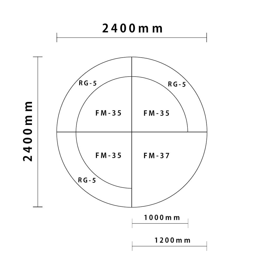 リスシリーズ サークルタイプ 外径2400mm 入口付き図面