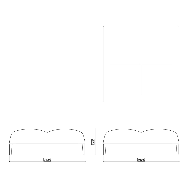 カルラ ベンチ WD スクエア _図面