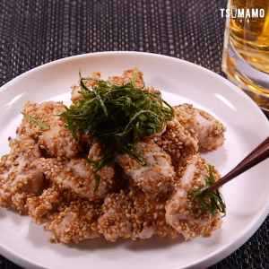 鶏ささみのゴマ胡椒焼き