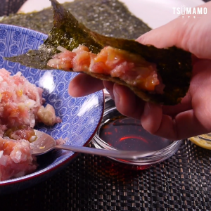 ねぎトロとガリの手巻き