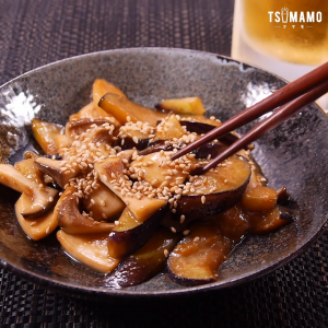 ナスとエリンギの塩バター炒め