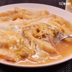 みょうがと油揚げの卵とじ