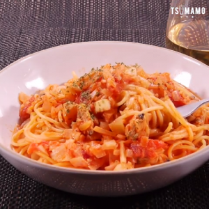 シーフードトマトクリームパスタ