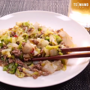 春キャベツとひき肉の甘辛炒め