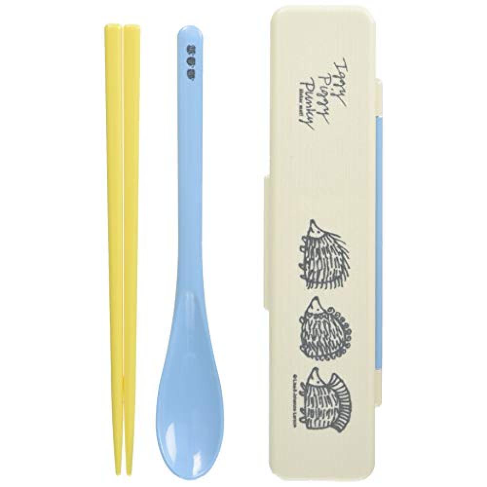 Skater woodgrain combination set chopsticks 18cm spoon set Lisa Larson hedgehog made in Japan CCS3WB