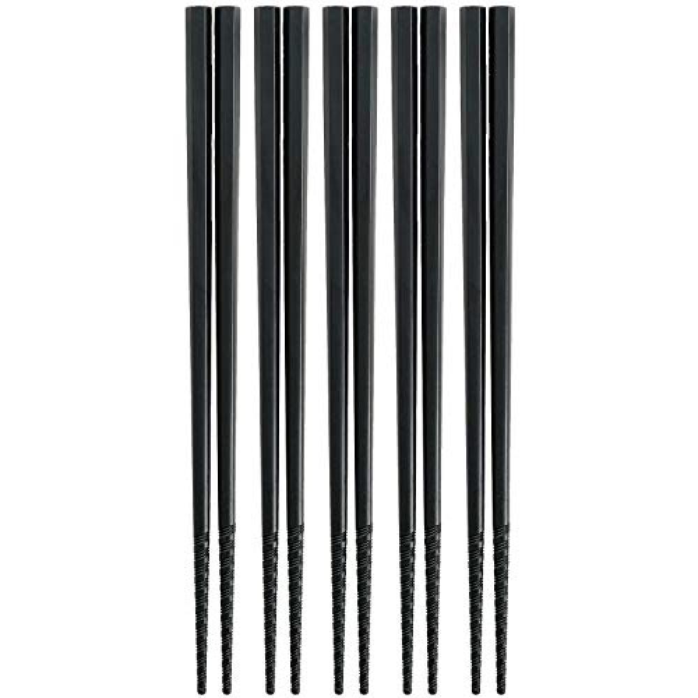 Nagao Akebono Sangyo Tornado Chopsticks Black 22.5cm 5 set PM377 want.jp