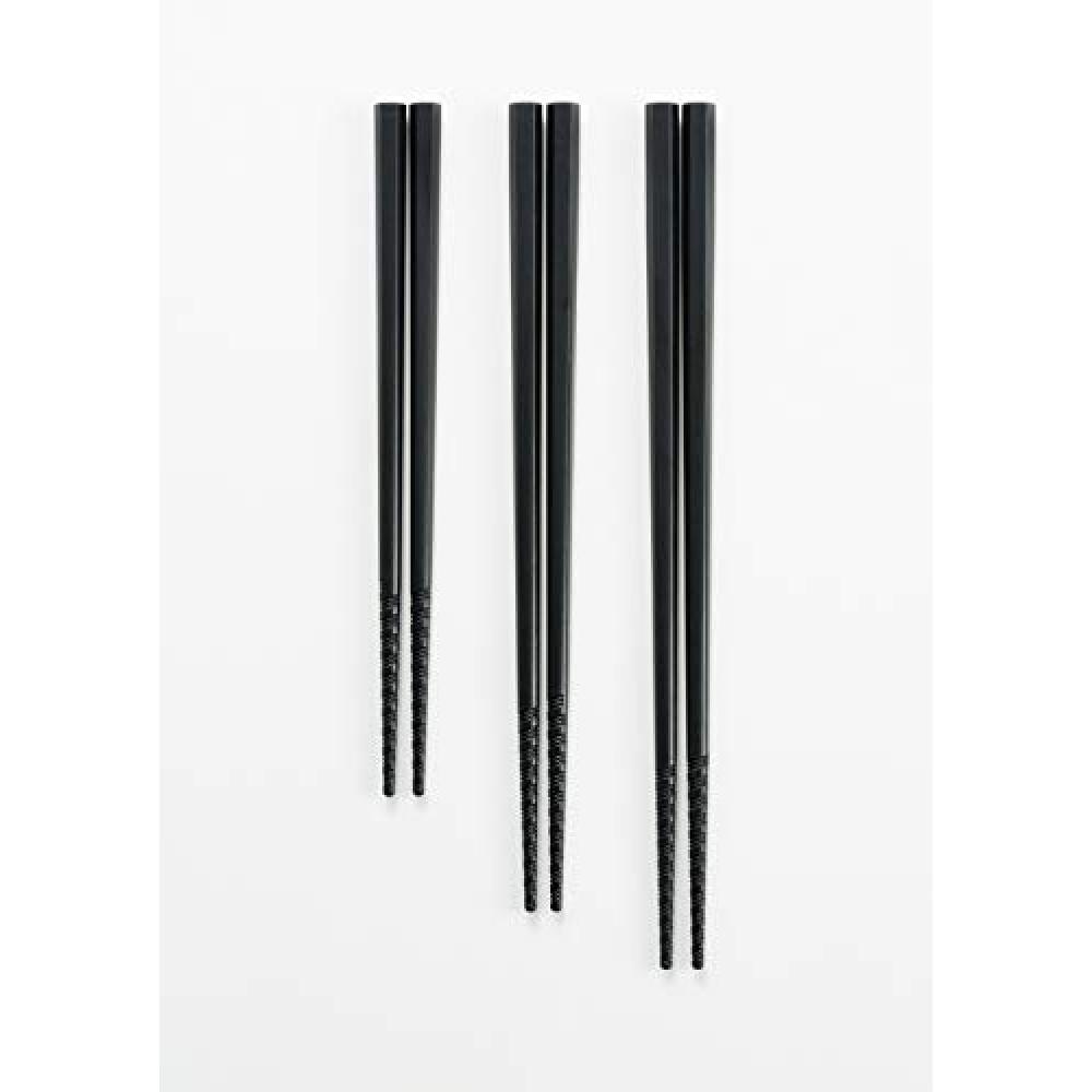 Nagao Akebono Sangyo Tornado Chopsticks Black 22.5cm 5 set PM377 want.jp