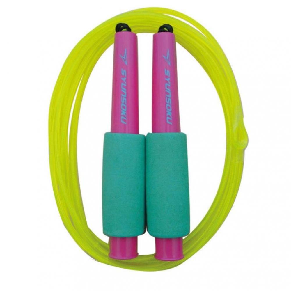 Debica blinking rope jump hex fiber 270 cm cherry mint × neon yellow 103542