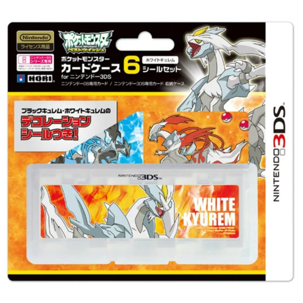 Hori Pokemon Card Case 6 Seal Set For Nintendo 3ds White Kyurem Want Jp
