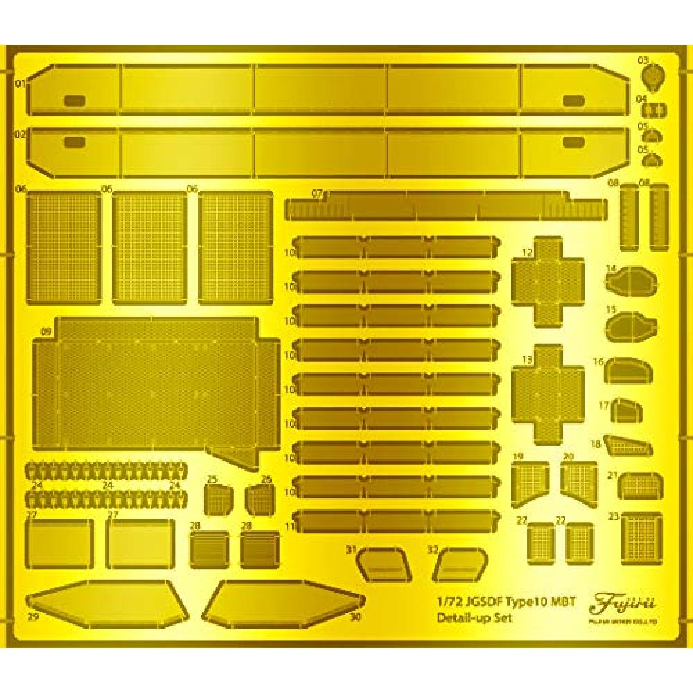 Fujimi model 1/72 Military Series No.202 Ground Self-Defense Force type 10 genuine etching parts Parts for Plastic