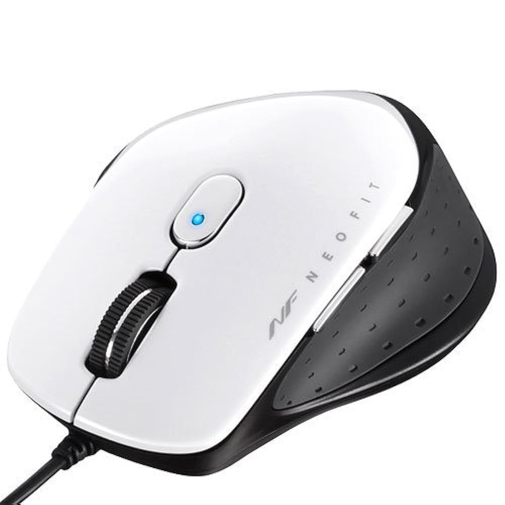 Buffalo BSMBU510MWH Wired BlueLED 5 Button Neofit Mouse M White
