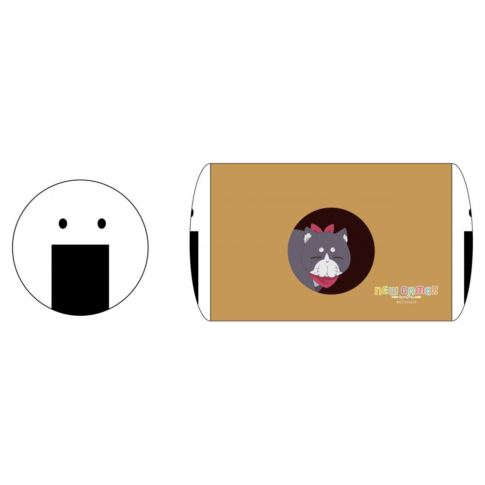 NEW GAME !! Mozuku of rice balls tunnel cushion about W340mm × H170mm