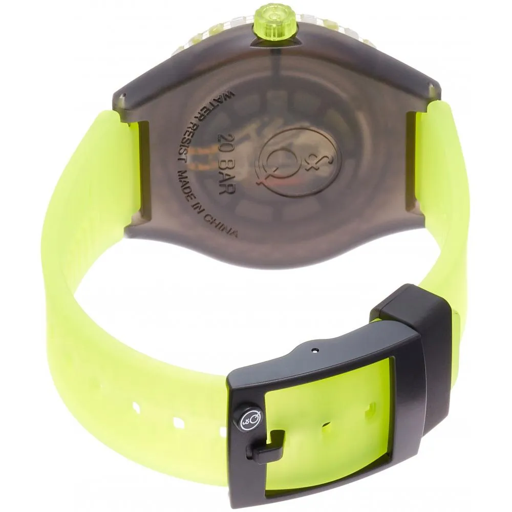 Q Q Smilesolar Q Q Smile Solar Q Q Smilesolar Watch Solar Diver Analog Urethane Belt Black Yellow Rp16 002 Men 39 S Want Jp