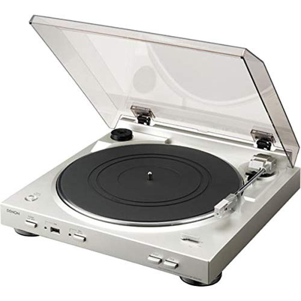 DENON Denon analog record player with phono equalizer Full auto cartridge included Silver DP-200USBSP