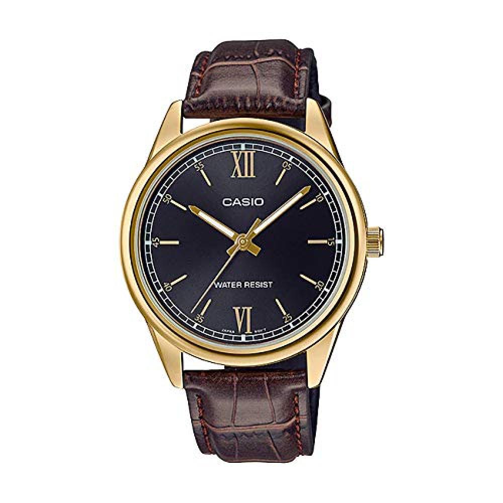 CASIO Casio Standard Men's MTP-V005GL-1B2 Watch Ladies Kids Kids Boys Cheap Casio Chipkashi Analog Black Black Gold Gold Leather Leather Belt