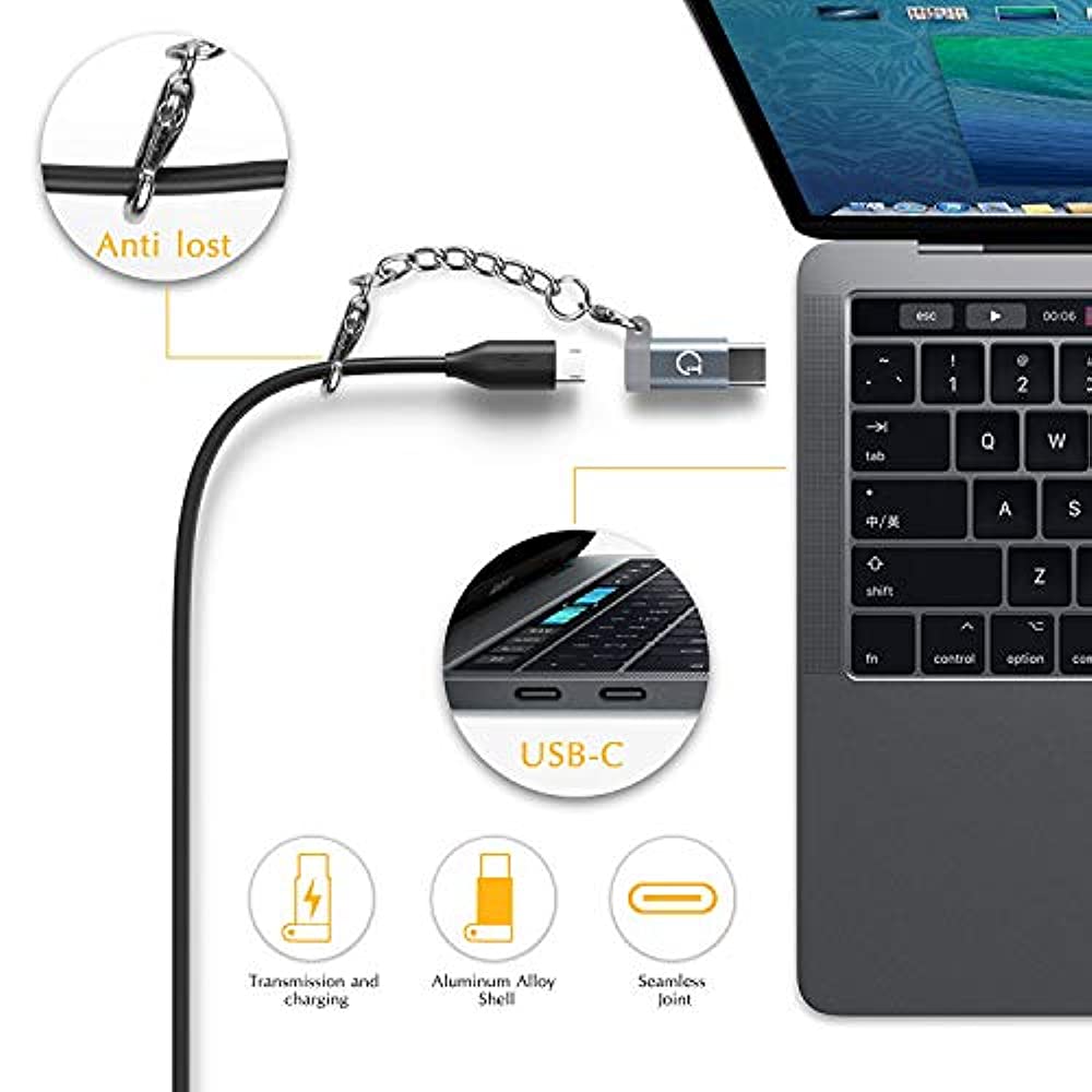 Gritin Gritin USB C Adapter,Type C Adapter, 4Pack HighSpeed Aluminum