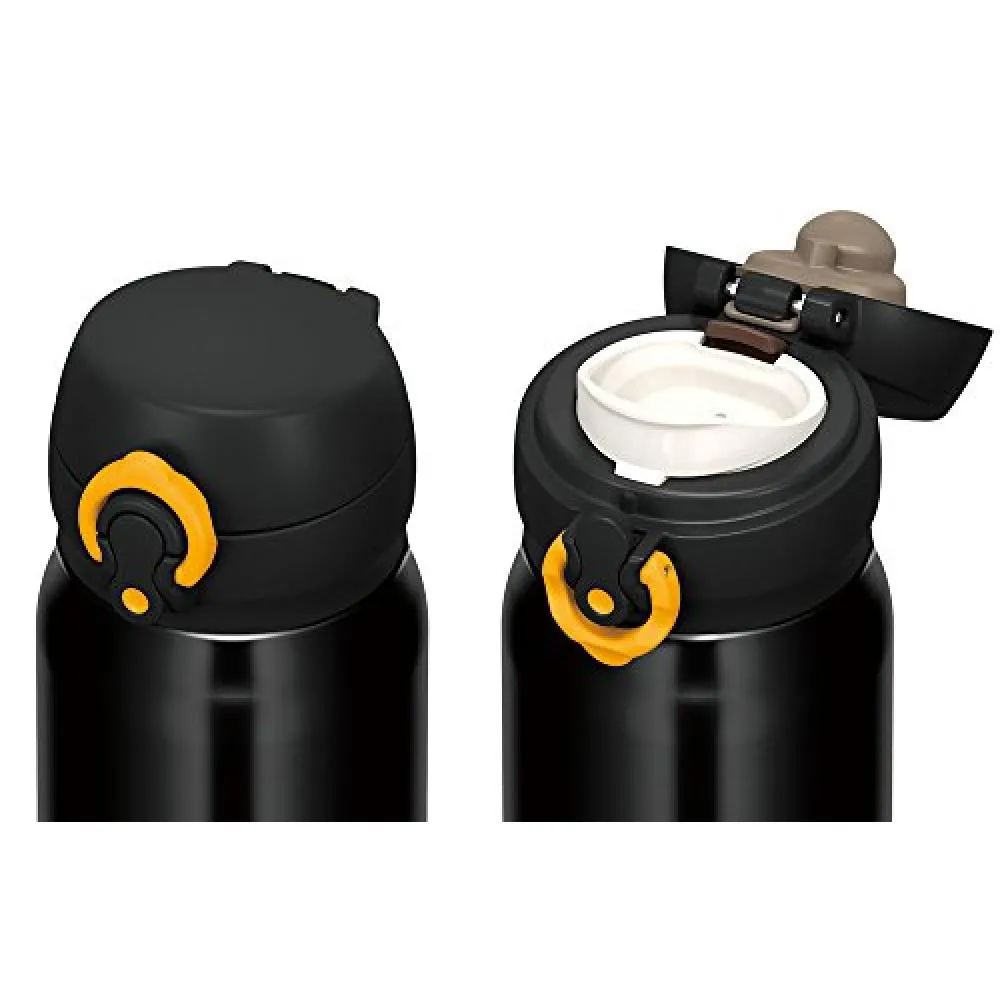 Thermos Thermos Water Bottle Vacuum Insulation Mobile Phone Mug One Touch Open Type 600 Ml Black Yellow Jnl 603 Bky Want Jp