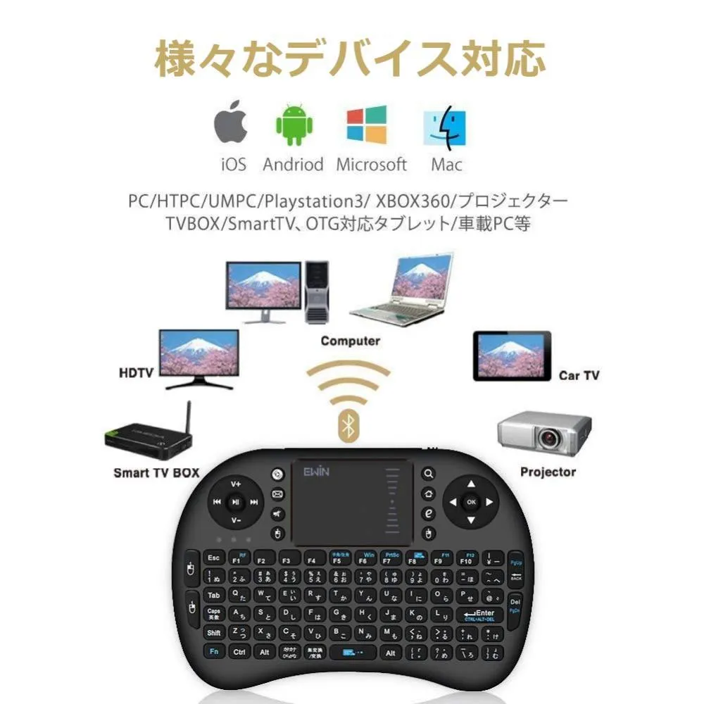 Ewin Ewin Mini Keyboard Bluetooth 3 0 Touchpad Mouse Set Portable Ultra Small Wireless Keyboard Japanese Layout 92 Keys Multi Function Button Mini Bluetooth Keyboard With Usb Receiver Japanese Manual And 1 Year Old