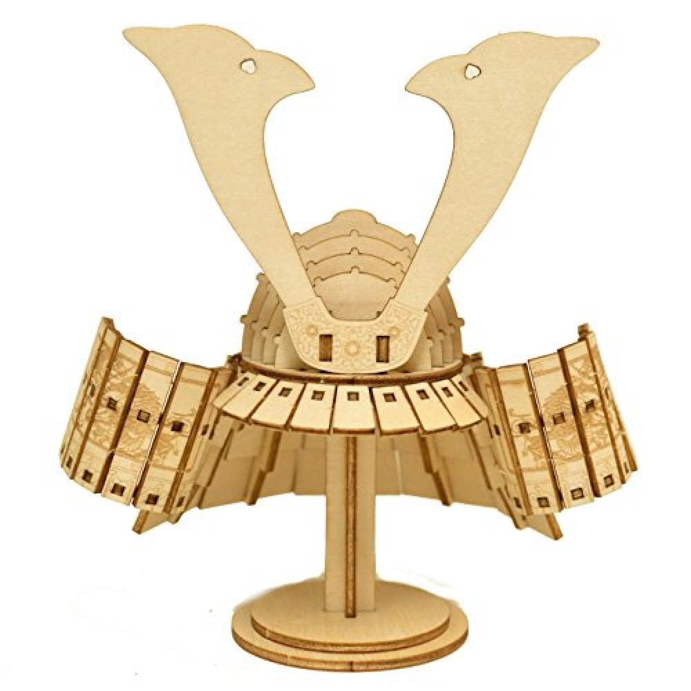 Wooden puzzle kigumi (half-timbered) helmet memo stand