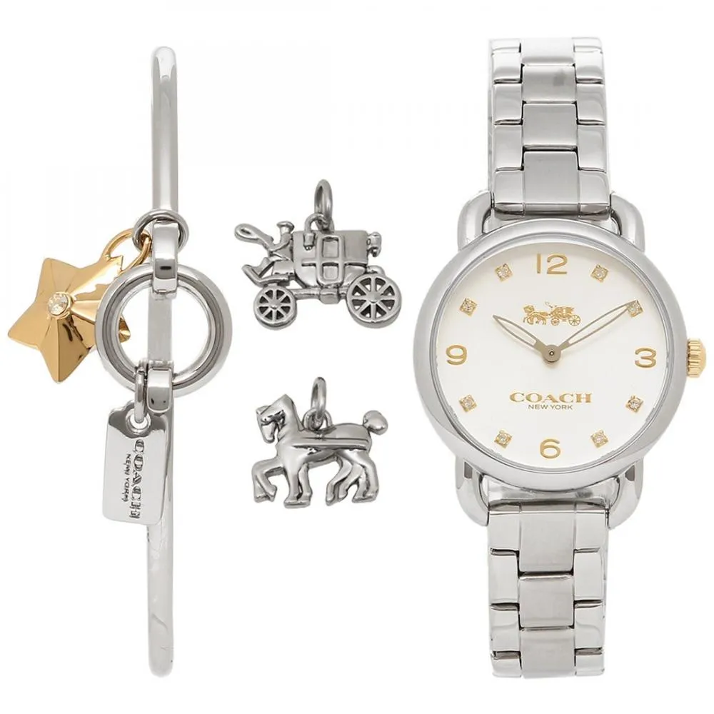 Coach Coach Watch Coach Delancey Gift Set Bangle Set With Charm Ladies Watch Watch Silver Want Jp