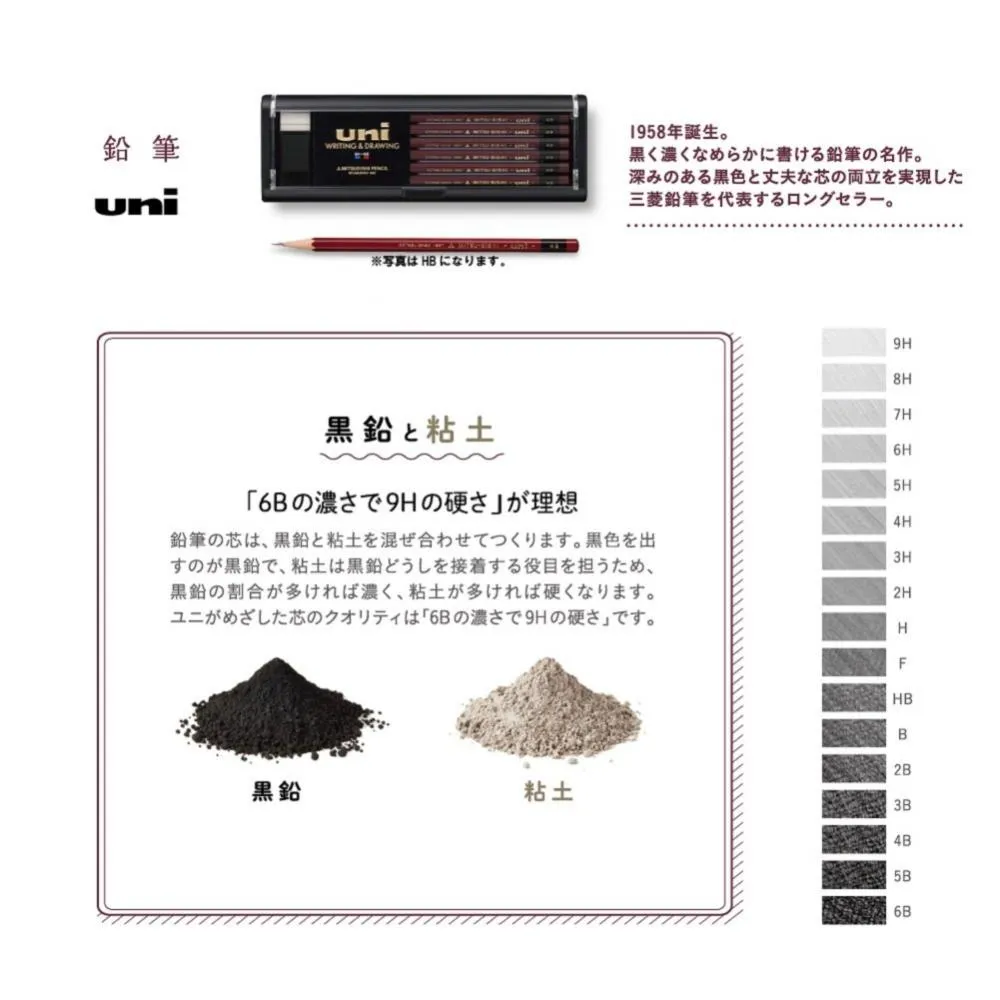 Mitsubishi Mitsubishi Pencil pencil Uni 3H 1 dozen U3H - want.jp
