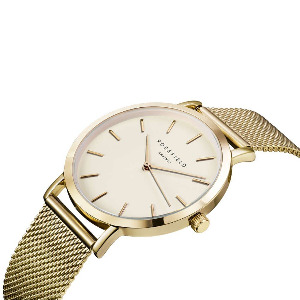 The Octagon White Sunray Steel Gold OCWSG-O40 - Rosefield - Horloges
