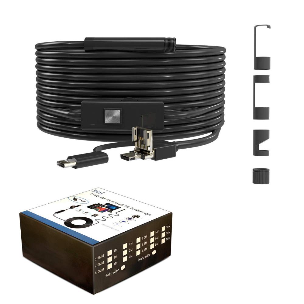 TIGA USB Endoscope Camera TIGA Fiberscope 1200P 2MP Microscope 8 LEDs