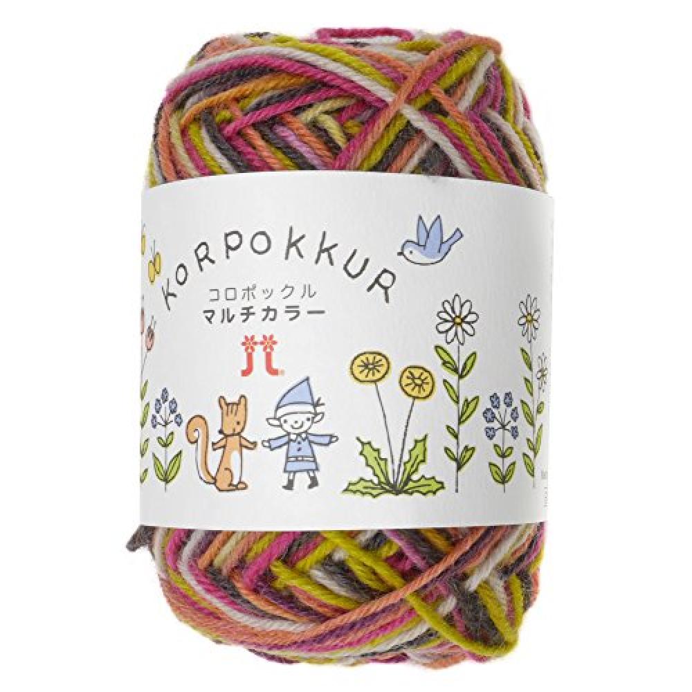 Hamanaka Koropokkuru Multi Color Name Wool Medium Thin col.107 Pink 25g Approx. 92m 5 Ball Set 2146