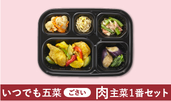 いつでも五菜(ごさい)肉主菜1番セット