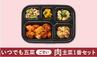 いつでも五菜(ごさい)肉主菜1番セット