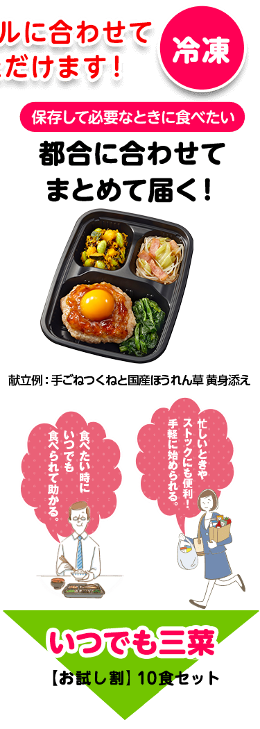 いつでも三菜 【お試し割】10食セットS-1