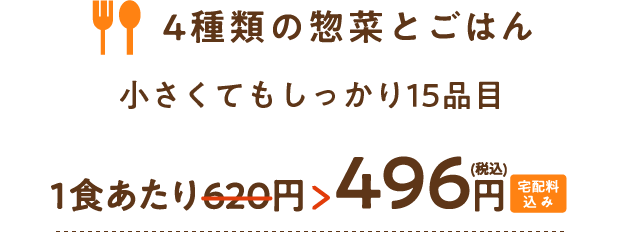 4種類の惣菜 小さくてもしっかり15品目