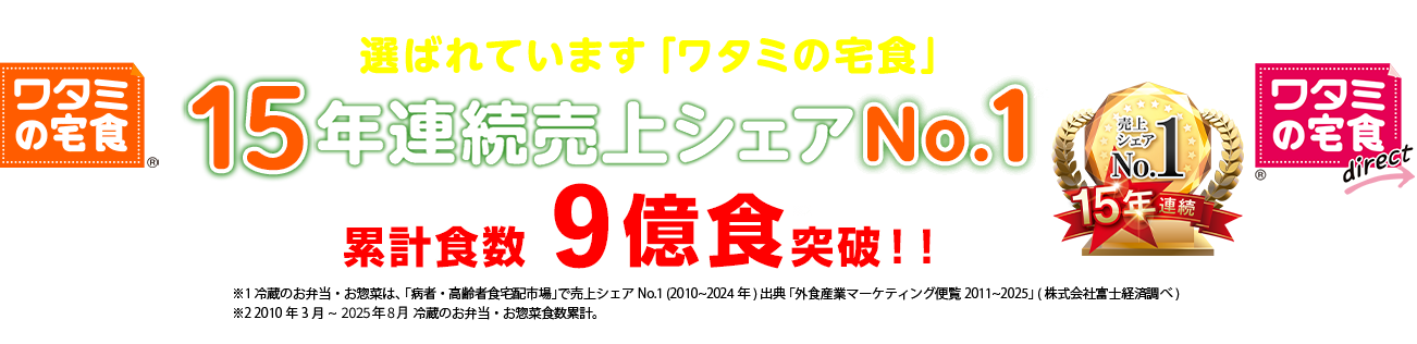 15年連続売上シェアNo.1。累計食数8億食突破！