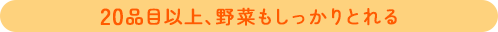 20品目以上、野菜もしっかりとれる