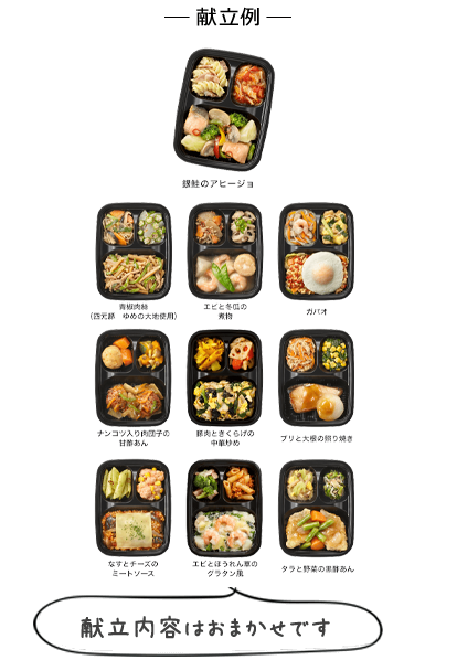 いつでも三菜 【お試し割】10食セット 献立例