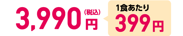 3,990円（税込）1食あたり399円