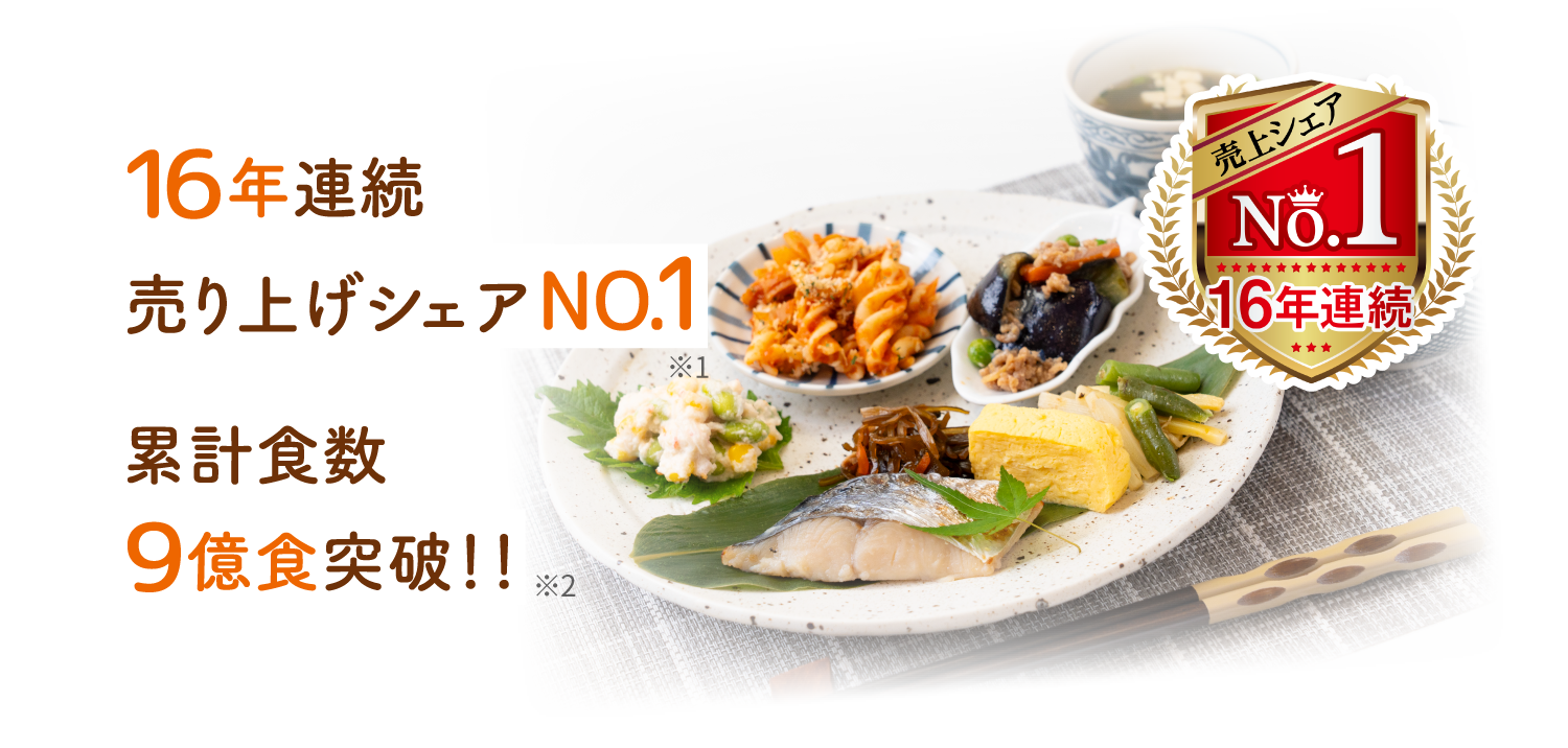 16年連続売上シェアNo.1 累計食数9億食突破