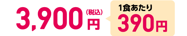 3,900円（税込）1食あたり390円