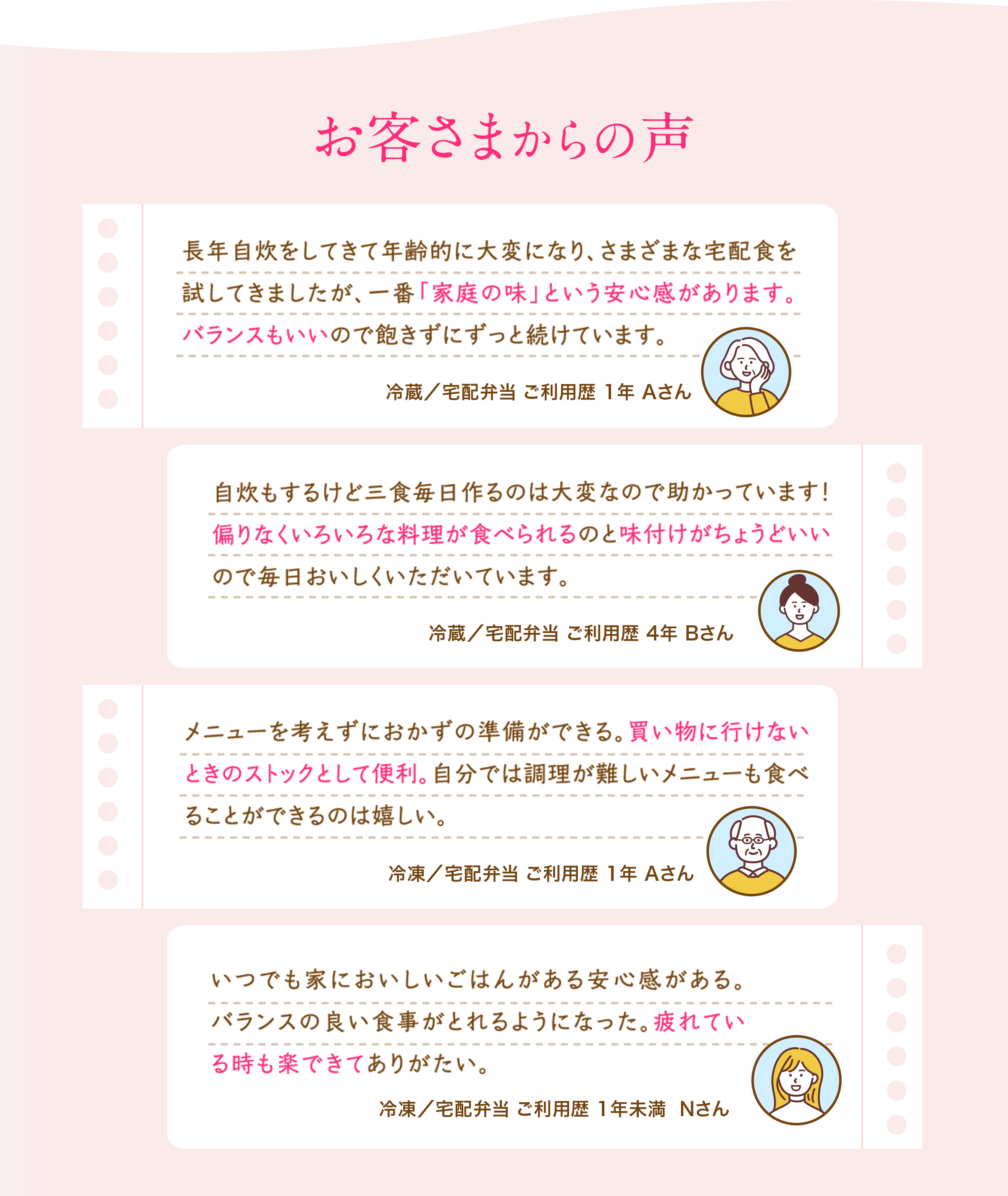 お客さまからの声