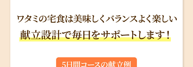 ワタミの宅食は美味しくバランスよく楽しい献立設計で毎日をサポートします！